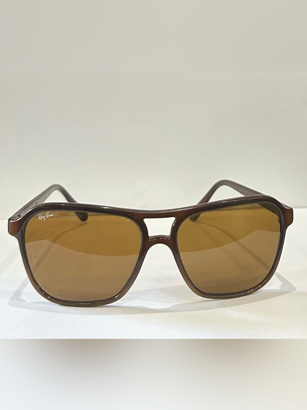 Vintage Ray-Ban Cats 4000 Aviator Sunglasses Brown Warm G15 Lenses 80’s France